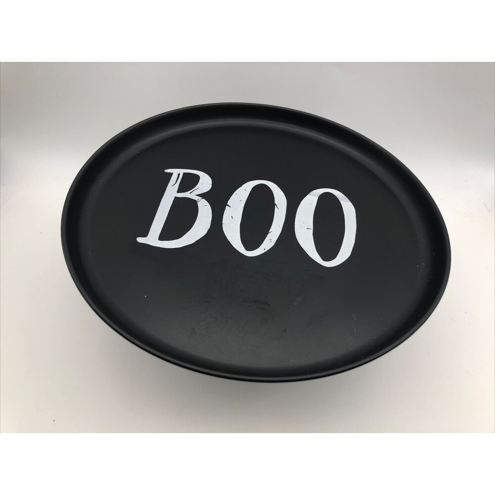 2021 Boston Warehouse Trading Corp. " Halloween Cake Plate “￼. 10.5 Inches Metal